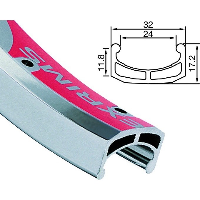 Обод 20" Supra B (Beta) Alexrims 36H двойной серебристый 330021
