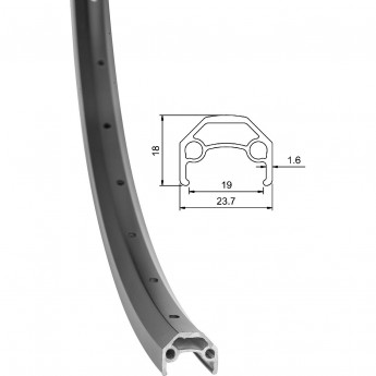 Обод 26" XD-180 36Н двойной, чёрный ,без проточки Обод 26" XD-180 36Н двойной, чёрный ,без проточки