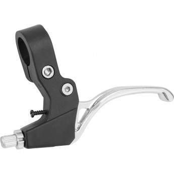 Ручка тормоза левая MBL-325 PA под 3 пальца, черно-серебристая