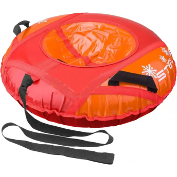 Санки надувные (тюбинг) STELS 110 см тент с камерой, оранжевый/красный