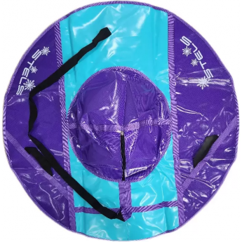 Санки надувные (тюбинг) STELS 125 см, тент без камеры СН040.125, серый/фиолетовый+бирюзовый