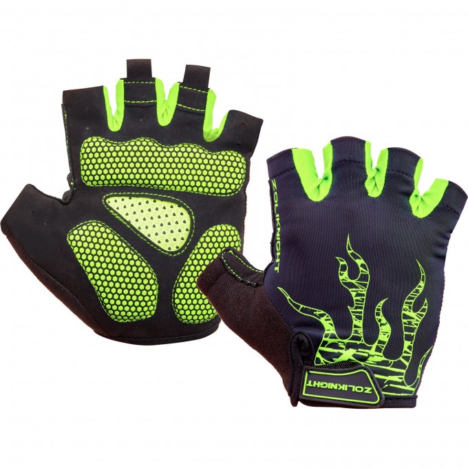 Велоперчатки ZL2313 черно-зелёные, размер: S 380178